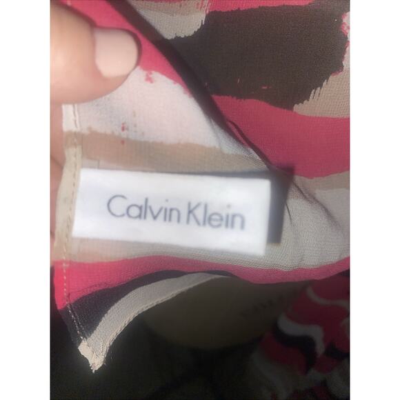 Calvin Klein Scarf Women Pink White Black Block Curves Wrap Sheer Rectangle - Picture 5 of 8